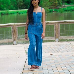 Women's Blue Denim Jumpsuit